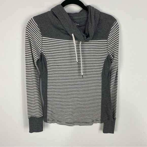 Eddie Bauer Striped cowl neck lightweight sweater long sleeve top minimalist - Picture 1 of 3
